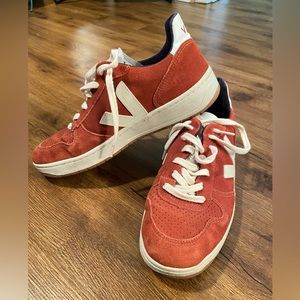 Veja red suede sneakers